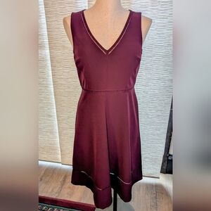 Ann Taylor Burgundy Midi Sheath Dress